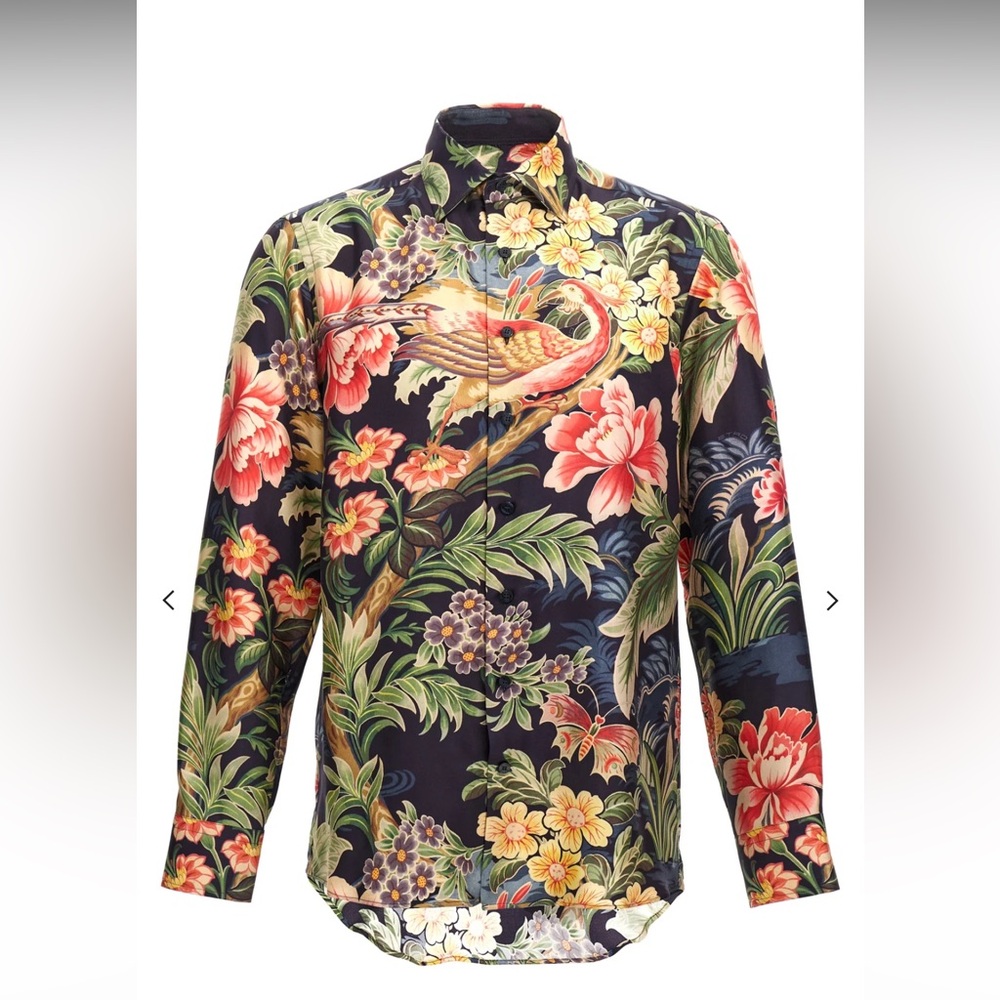 Etro Floral Silk Long Sleeve Shirt